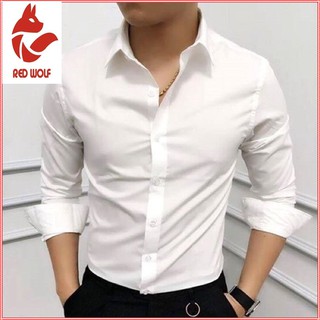 (HÀNG CAO CẤP ) Áo sơ mi nam dài tay áo sơ mi trắng vải lụa nến không nhăn thời trang cao cấp