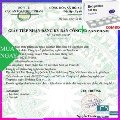 Combo Bedipanten 100mg +  SeaCan Plus Traphaco, Bổ sung canxi tự nhiên từ tảo biển đỏ, Hộp 20 ống