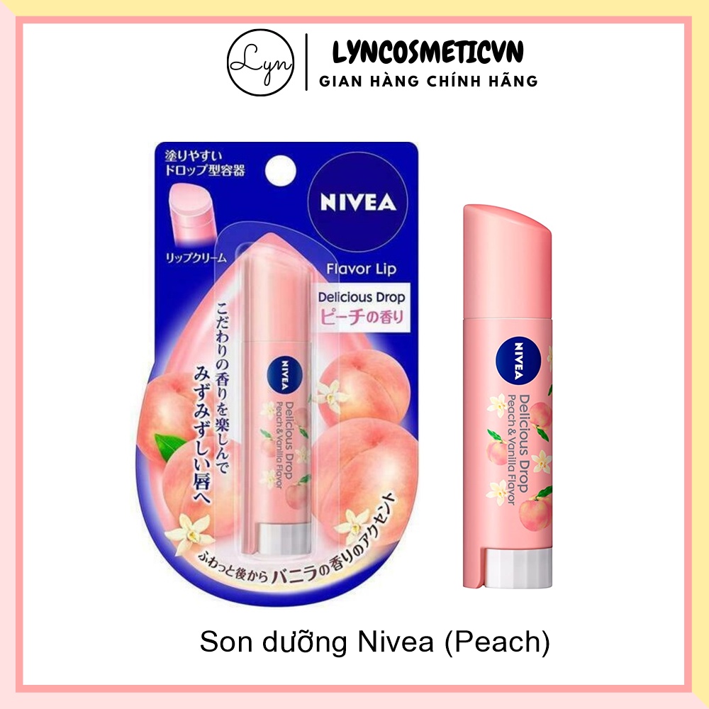 Son dưỡng môi Nivea Flavor Lip Delicious Drop Nhật Bản - Peach🍑