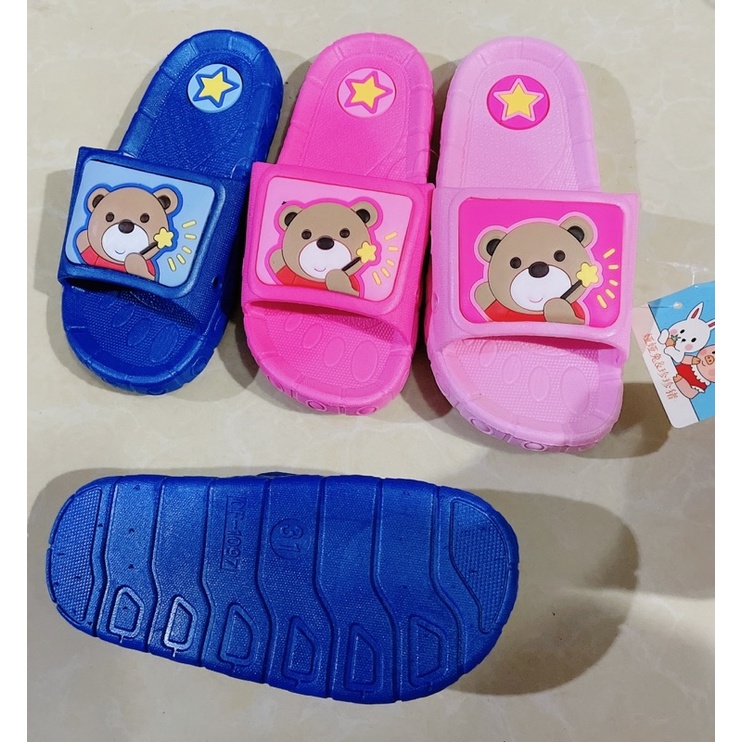 dép trẻ con gấu Boo nam nữ ( hồng/xanh) bản đúc siêu bền