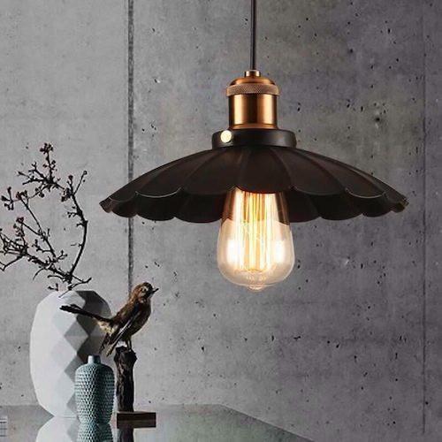 Chao đèn thả đui đồng kiểu đèn bão TBD866 đường kính 250mm/350mm (Đen)