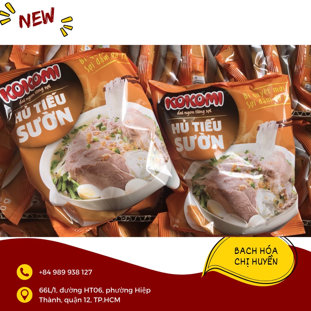 Thùng hủ tiếu sườn heo / phở bò kokomi 30 gói x 70 gram