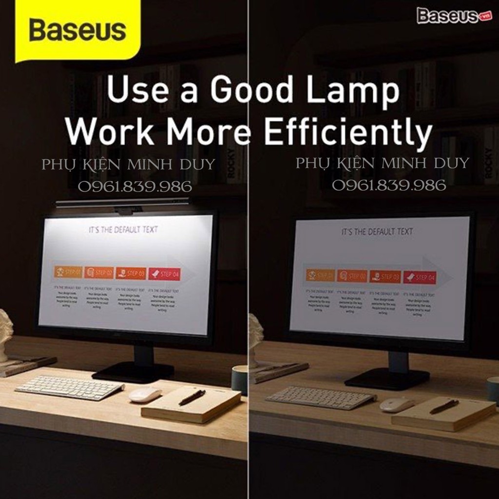 (Có bản Pro) Đèn treo màn hình bảo vệ mắt Baseus i-work Series (USB Stepless Dimming Screen Hanging light) ❤