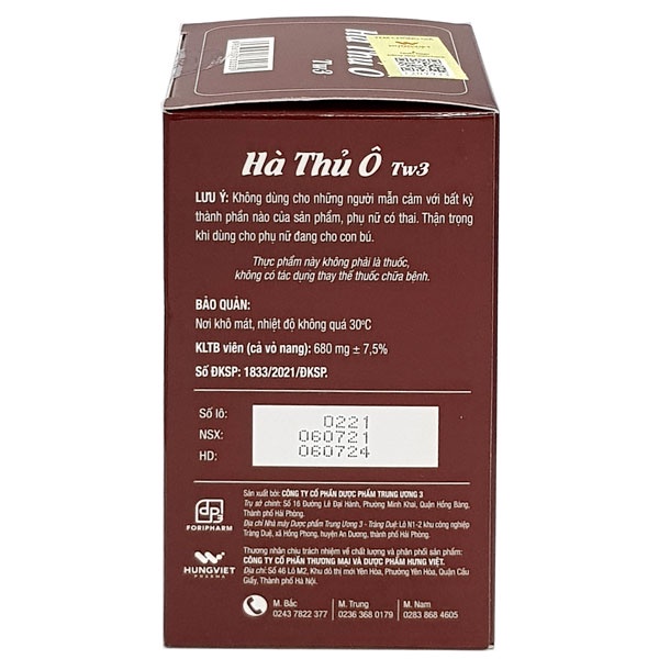 Hà Thủ Ô Tw3 (lọ)- Hỗ trợ làm đen tóc, giảm lượng tóc gãy rụng,ngăn ngừa tóc bạc sớm