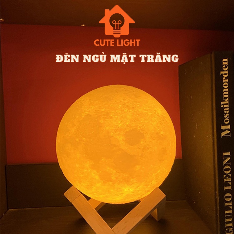 Đèn ngủ mặt trăng 3D, đèn led để bàn trang trí phòng ngủ kích thước 8.5cm 10cm 12cm 15cm