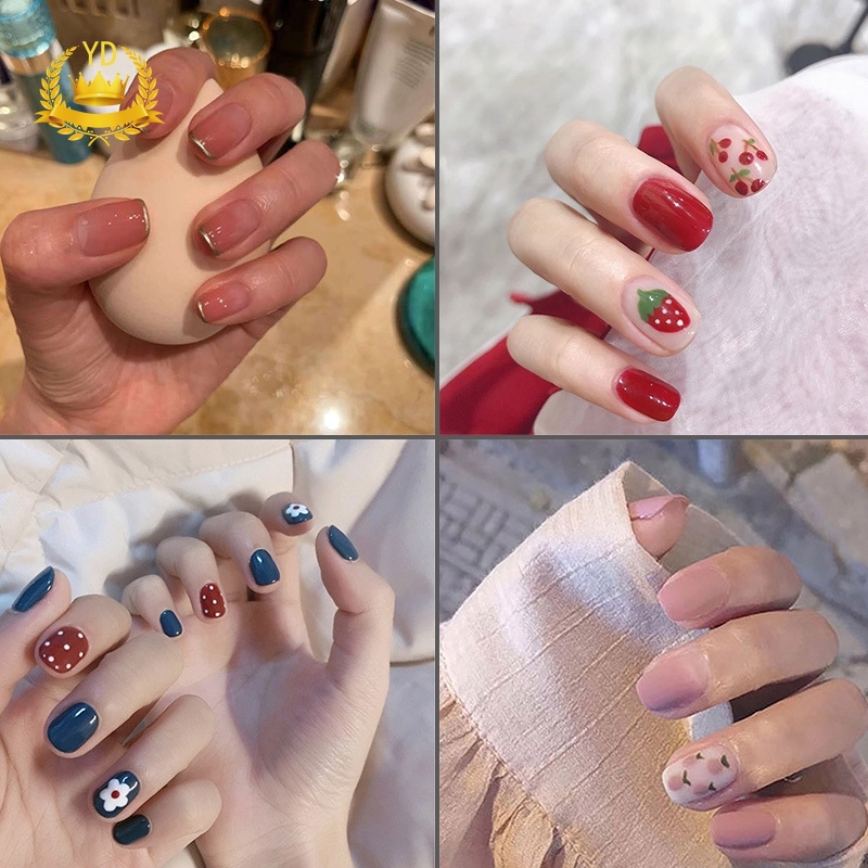 [Hàng mới về] Bộ 24 miếng dán Acrylic 2 mặt dùng trang trí móng tay UV