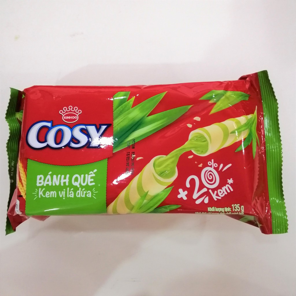 Bánh Quế Kem Cosy Vị Lá Dứa (Gói 135g)