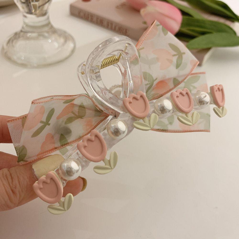 Kẹp Tóc Hình Hoa Tulip / Cá Mập / Cá Mập Kiểu Pháp Ngọt Ngào Sáng Tạo Cho Nữ