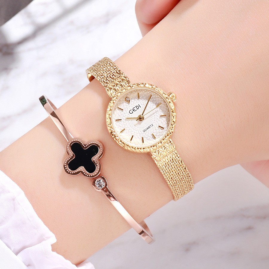 Đồng hồ nữ GEDI 71906 dây lụa mặt nhỏ thời trang Bán lẻ giá sỉ