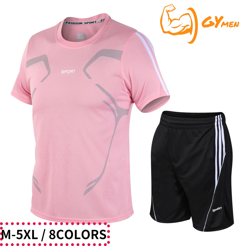 [ GYMEN ] Bộ Quần Áo Mặc Thể Thao Bóng Đá Nam Big Size Co Giãn Chuẩn Form Chuyên Cổ Tròn Thun Lạnh Tập Ngắn Tay Vải Thoáng Thun Lạnh PE Co Giãn Thoải Mái Vận động Trẻ Trung Form Chuẩn Slimfit  Nhanh Khô Cao Cấp Thấm Hút Mồ Hôi Tốt Baggy Chạy Bộ Thể Dục