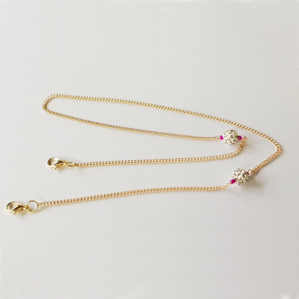 Dây đeo mạ vàng dạng chuỗi xích thời trang chống trượt chống rơi mất giữ mắt kính khẩu trang dành cho nam và nữ