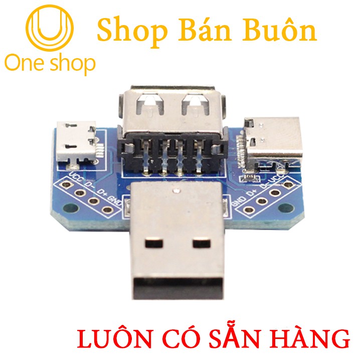 PCB Chuyển Đổi USB A Đực Sang USB Cái-USB Micro-Type C