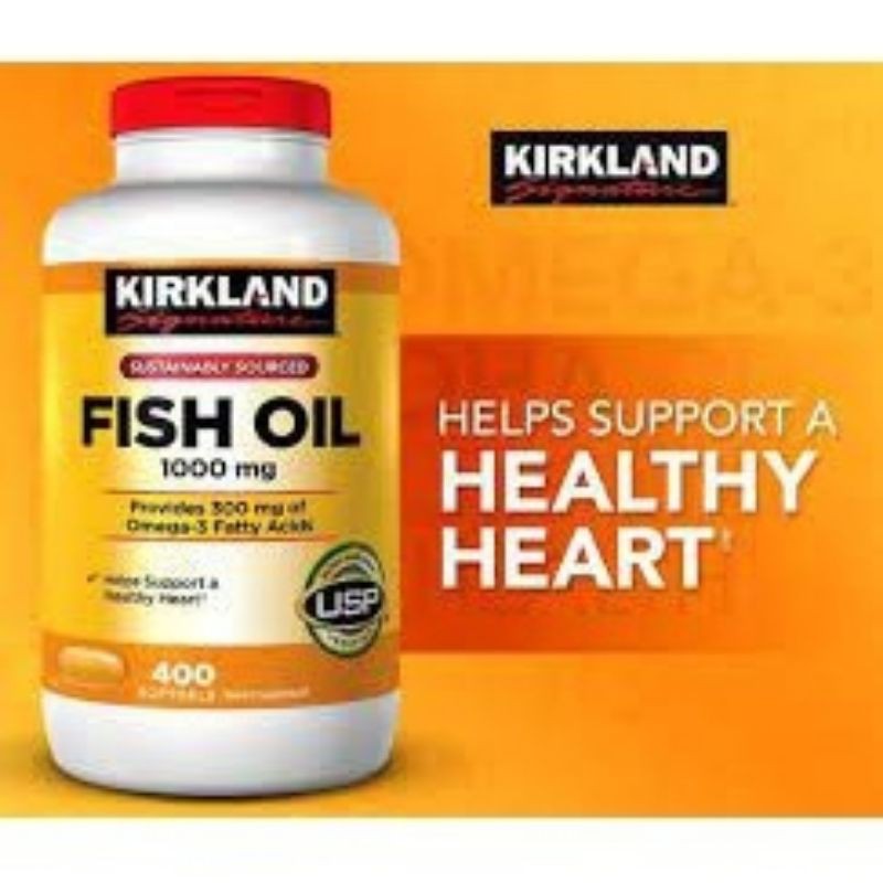 Dầu Cá Kirkland Fish Oil 1000Mg 400 viên của Mỹ