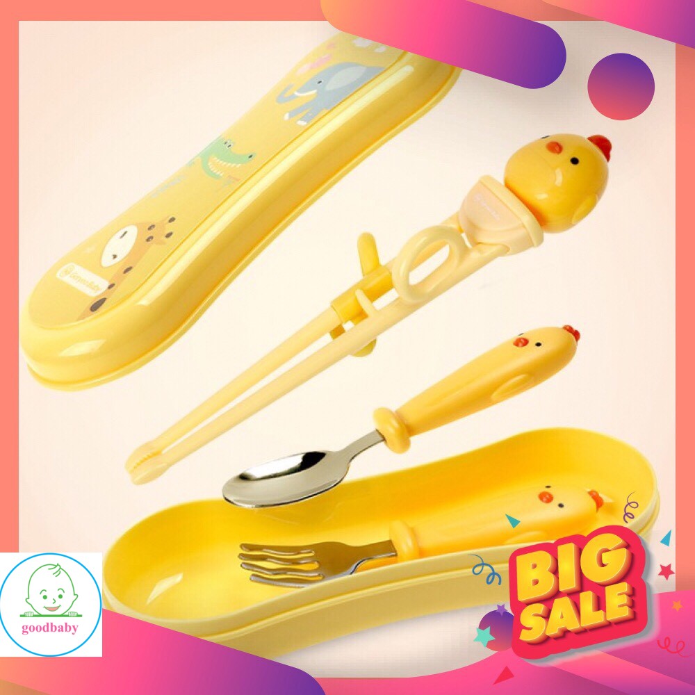 (Tặng Kèm Kẹp Tinh Dầu Chống Muỗi )Bộ Thìa ,Đĩa Đũa Tập Ăn Cho Bé Goryeo baby Hàn Quốc Goryeo Baby - Korea