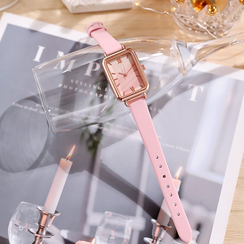 Đồng hồ nữ mặt vuông dây da thời trang hàn quốc chính hãng cao cấp giá rẻ D-ZINER ND03 | BigBuy360 - bigbuy360.vn