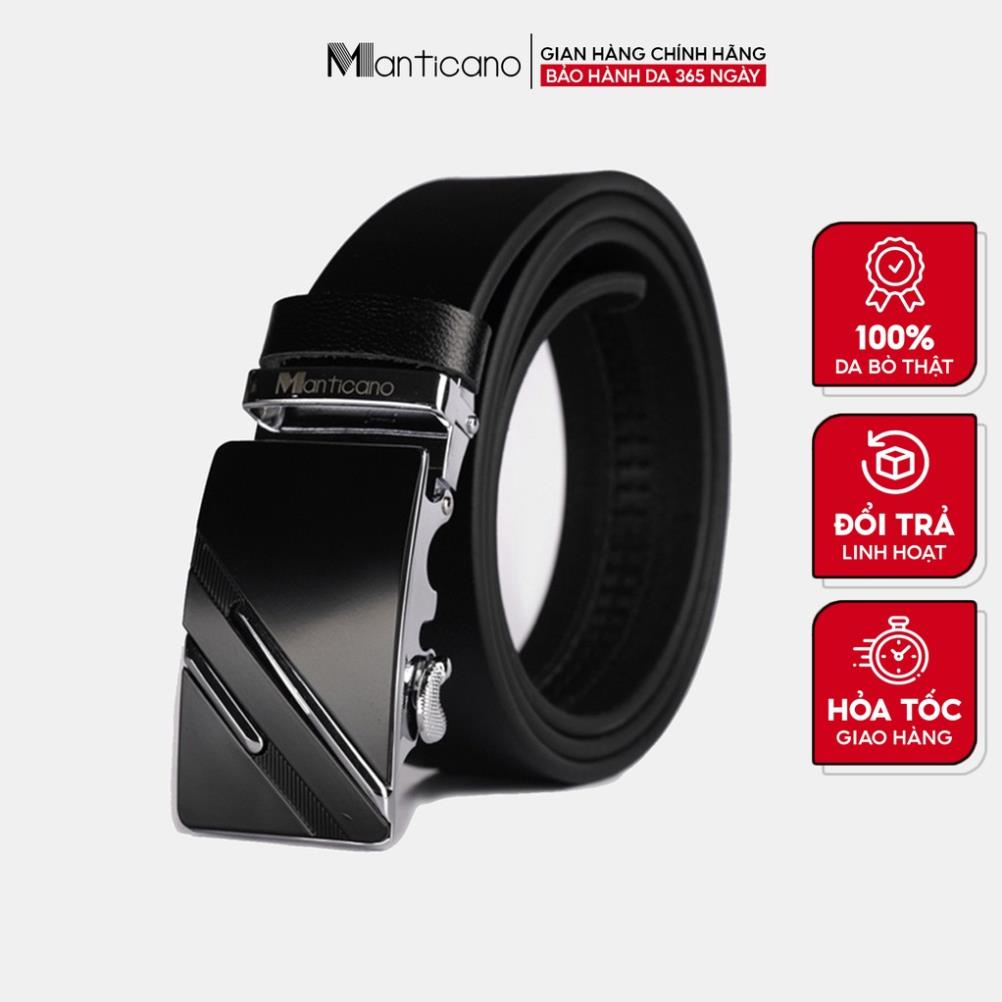 Thắt lưng nam cao cấp Manticano da bò thật nguyên miếng mẫu khóa tự động TL14 ®️