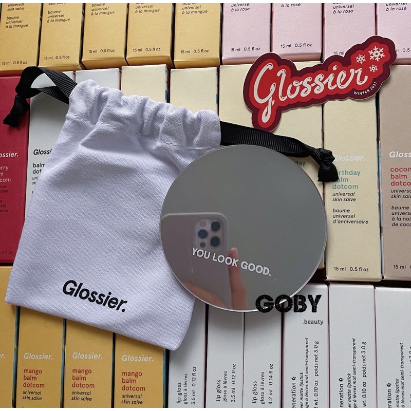 Gương tròn/ Băng đô Glossier G logo
