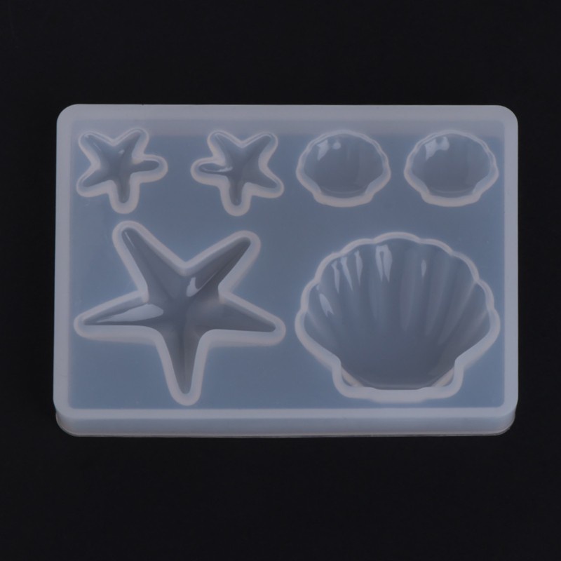 Khuôn Silicon Làm Mặt Dây Chuyền Hình Vỏ Sò Kim Cương Diy