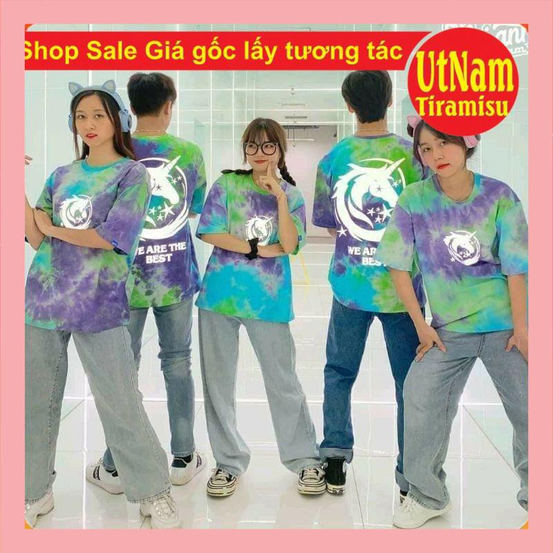Áo phông loang nhóm phản quang  Áo loang unisex nam nữ tay lỡ nhóm lớp đồng phục phản quang 7 màu
