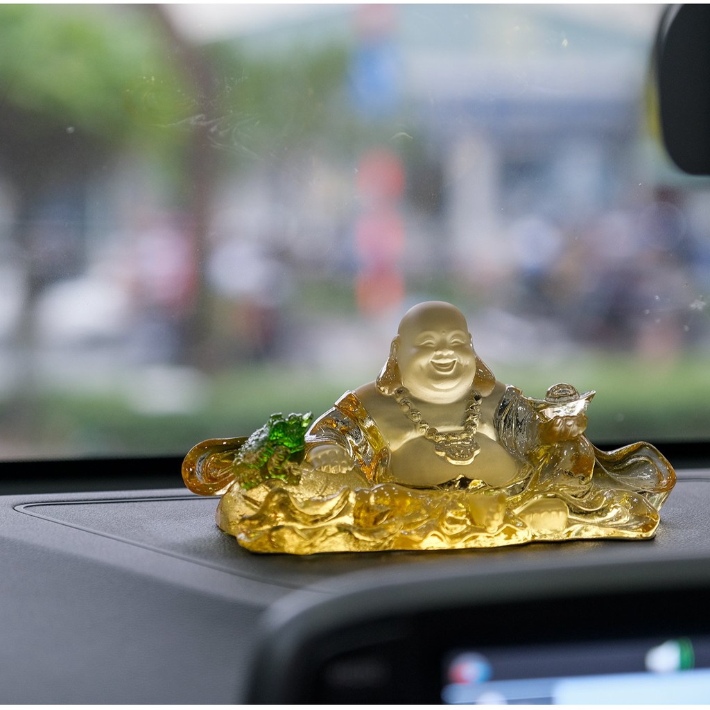 Tượng Phật A Di Lạc Phong Thủy Chất Liệu Đá Cao Cấp Trang Trí Taplo Dành Cho Xe Hơi