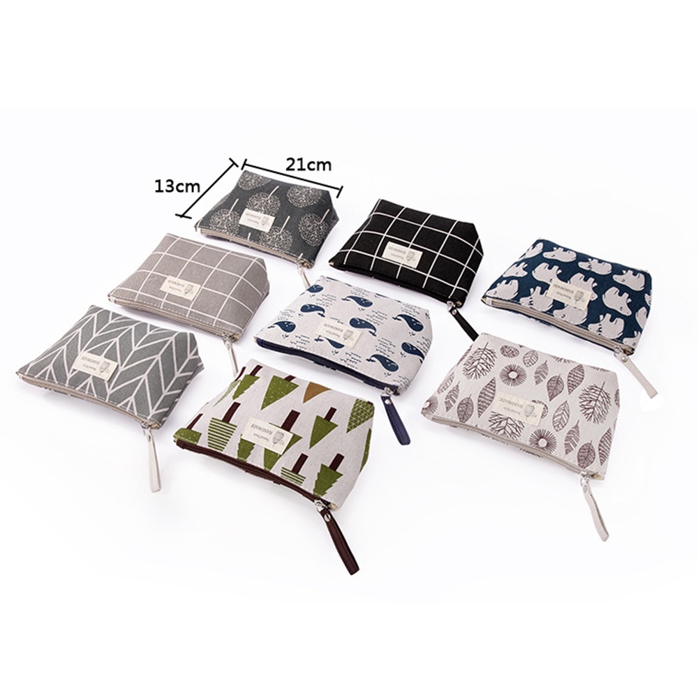 Túi Vải Đựng Đồ Trang Điểm Đa Năng In Họa Tiết Xinh Xắn Dành Cho Nữ