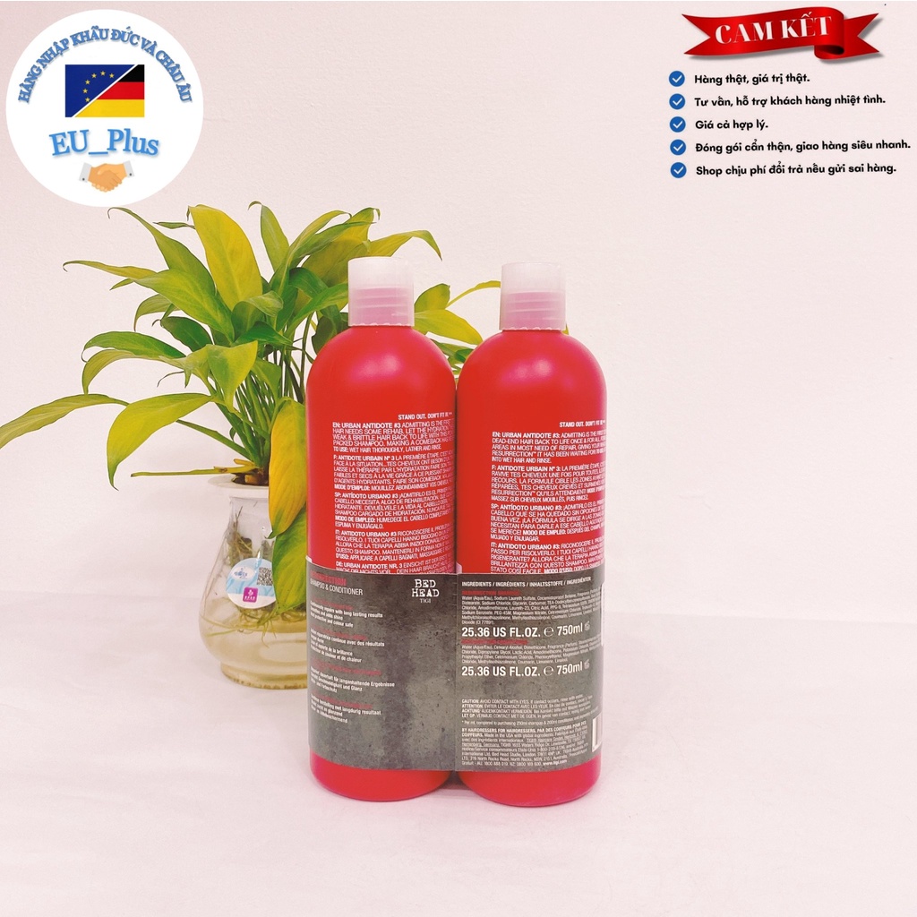 CẶP DẦU GỘI XẢ TIGI CHÍNH HÃNG 750ML - Xuất xứ Đức