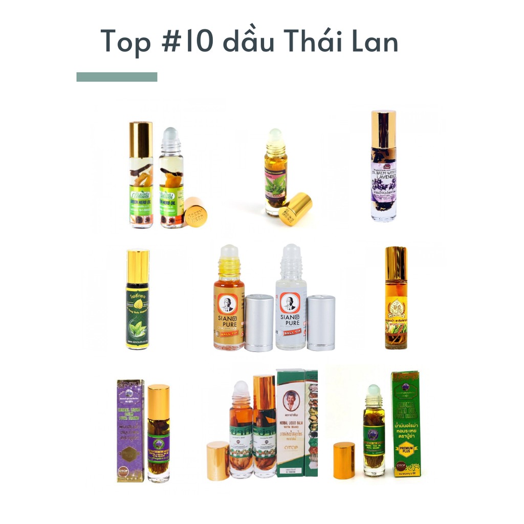 10 loại dầu gió Thái Lan chính hãng dạng lăn