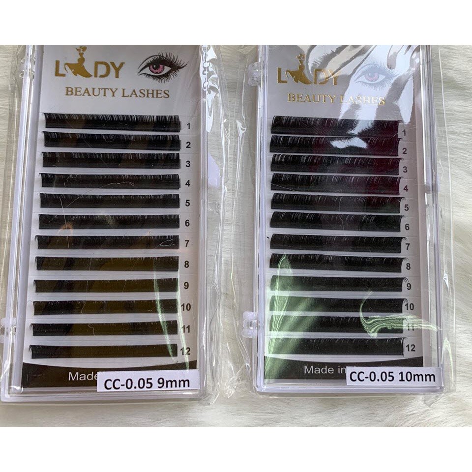Mi Khay Lady Độ Cong C/CC độ dày 0.05 Volumn Classic Tạo Fan Nối Mi Đủ Các Độ Dài - Lẻ 1 Khay