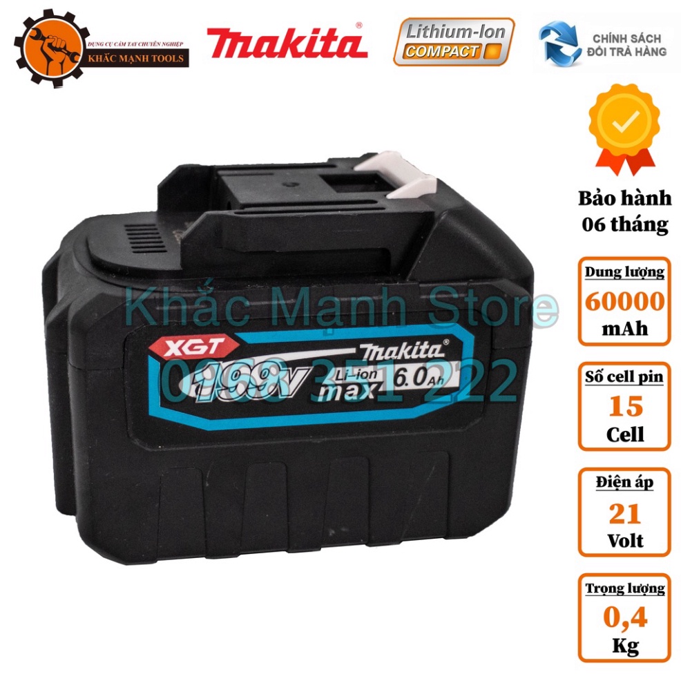 Pin MAKITA 15 Cell Đóng Sẵn Bảo Hành 12 Tháng, Lỗi Đổi Mới Trong Suốt Thời Gian Bảo Hành