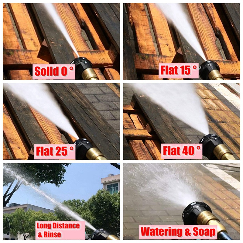 Đầu Vòi Phun Nước Tưới Cây 6 trong 1 Vòi xịt rửa xe có thể điều chỉnh bằng kim loại