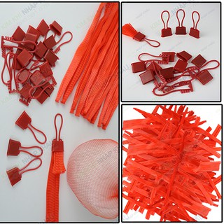1kg túi lưới nhựa dài 40cm màu đỏ kèm khóa - BLD40