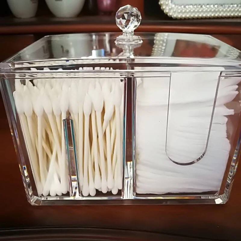 Hộp Đựng Tăm Bông Và Tăm Miếng Cotton Trang Điểm Tiện Dụng