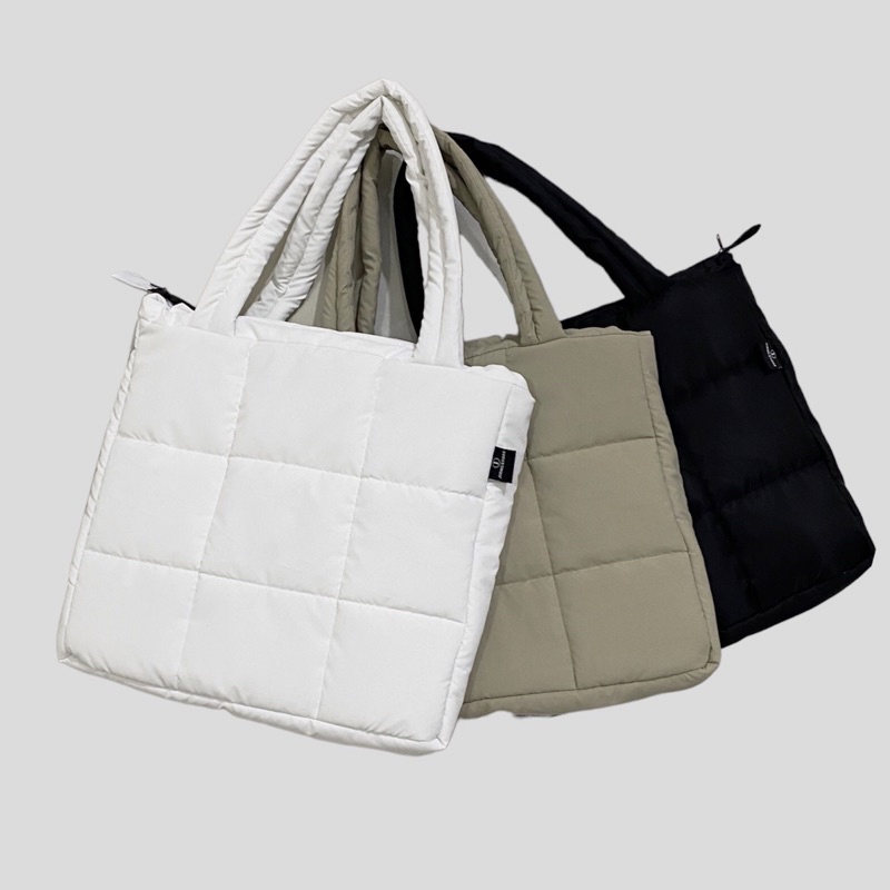 Túi tote vải đeo chéo trần bông, túi đeo chéo kẻ caro Local Brand