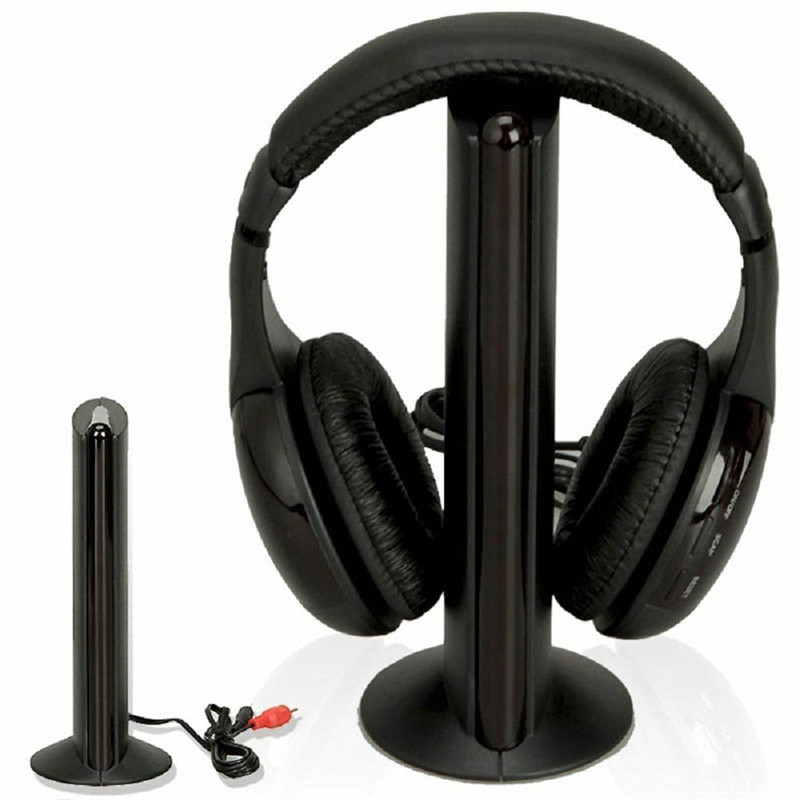 Tai Nghe Bluetooth Hi-Fi Không Dây 5 Trong 1 Cho Tv Dvd Mp3 Pc - Màu Đen | BigBuy360 - bigbuy360.vn