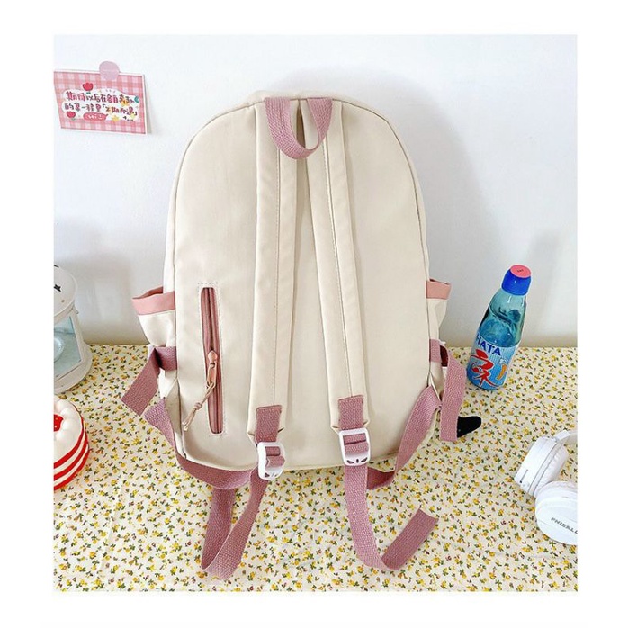 Balo học sinh QCL1 chất Canvas kèm thú bông và stickers