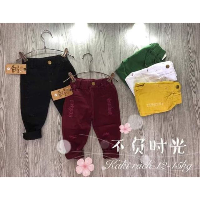 Quần kaki xước