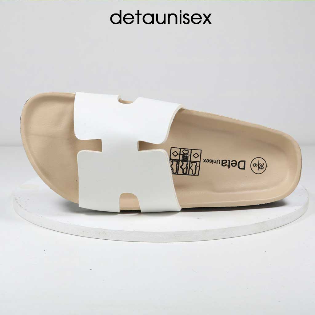 Dép Birken đế trấu chữ H nam nữ thời trang DETAUNISEX - DETA14