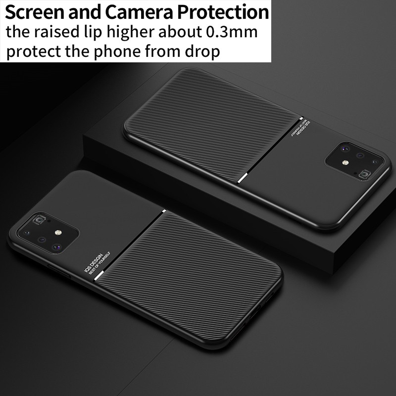 Ốp lưng điện thoại dạng chống sốc cheSamsung Galaxy Note 8 9 10 Plus 10+ A70 M30S M21 A10S Skin Texture Phone Case vỏ BẢO VỆ Bumper Casing Silicone Protection Cases Back Cover Black Full Protective Shell