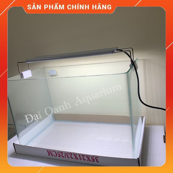 { RẺ VÔ ĐỐI } Bể Cá Kính Đúc 35cm Mini Kèm Đèn Lọc Để Bàn, Dài 35cm Rộng 21cm Cao 23cm - Bể Cá Cảnh Mini