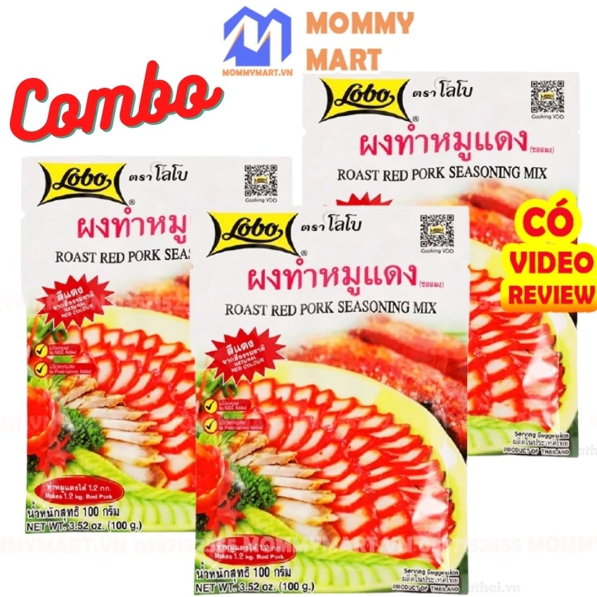 Combo 3 gói Gia vị ướp thịt nướng Lobo Thái Lan 100g chế biến dễ dàng thịt thăn siêu ngon đậm vị MommyMart