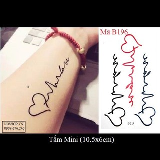 Hình xăm dán nhịp tim B196