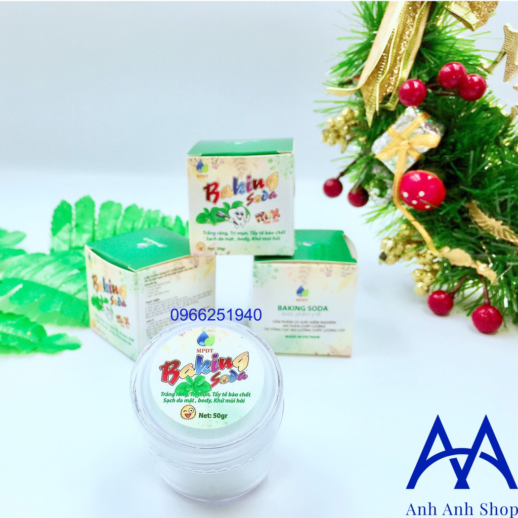 <Mẫu mới> Baking soda - Tẩy Trắng răng, Thơm miệng, Mịn da, Khử mùi, Tẩy da chết... <Soda Chính Hãng Ngân Bình>