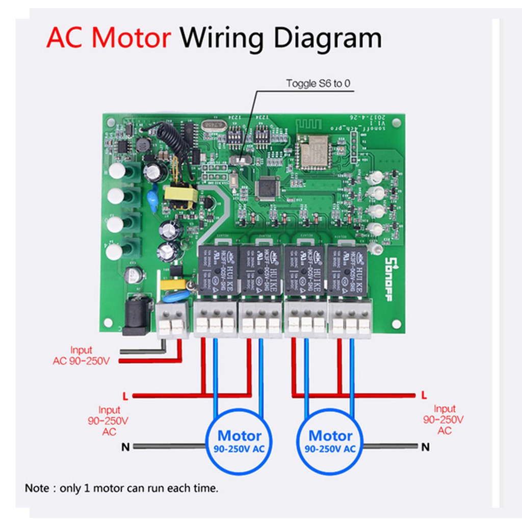 CHANNEL Công Tắc Điều Khiển Từ Xa Thông Minh Sonoff 4ch Pro R2 433mhz