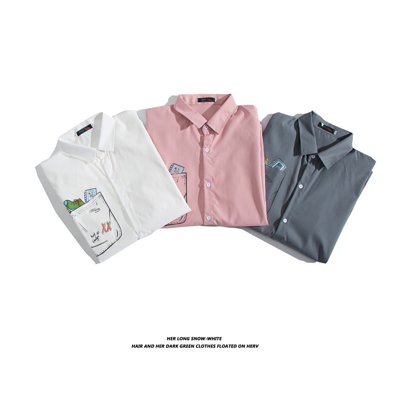 Áo Sơ Mi Tay Ngắn Dáng Rộng In Họa Tiết Hoạt Hình Phong Cách Hàn Quốc Thời Trang Mùa Hè 2022 Cho Nam