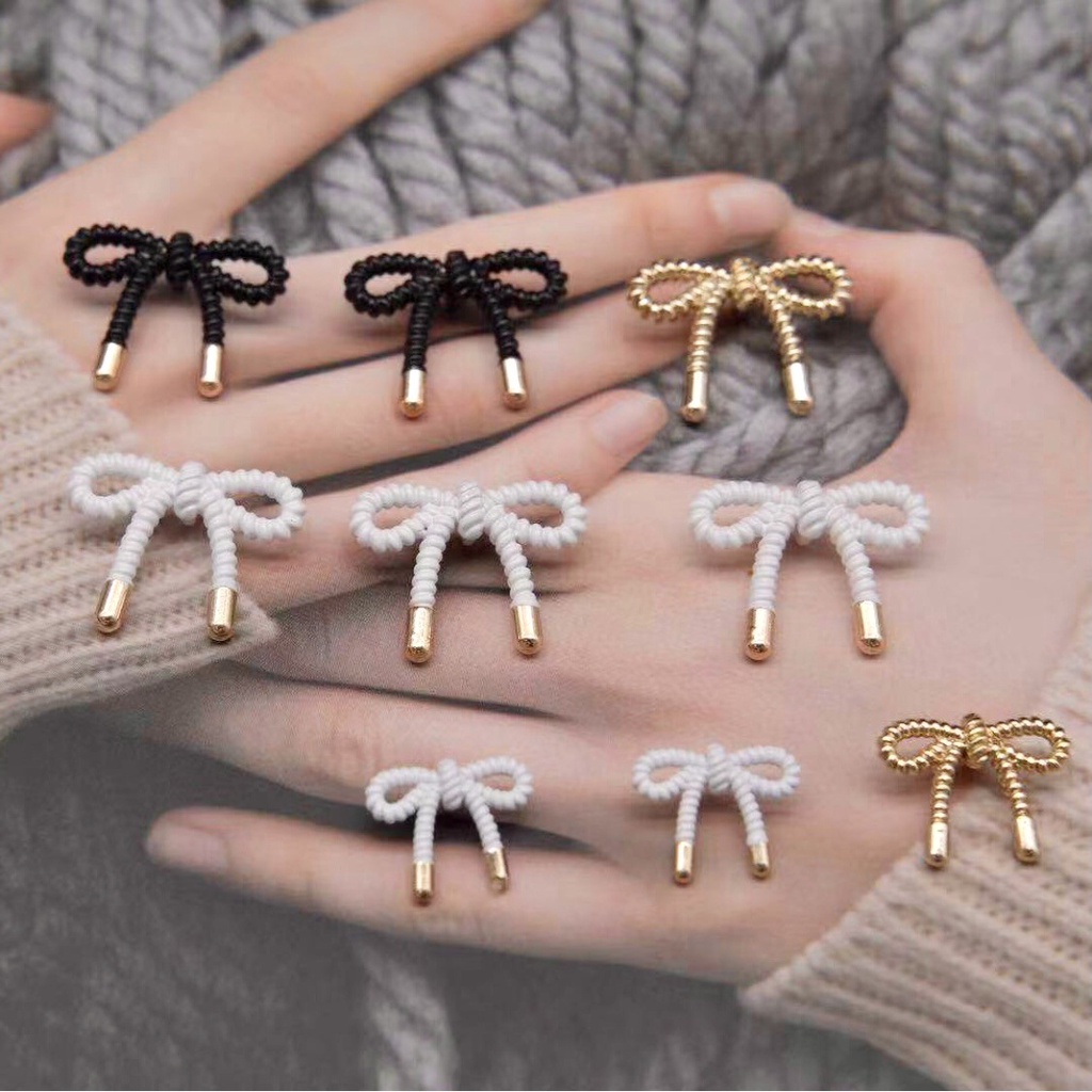10 cái / lốc Nút kim loại hình nơ dễ thương cho áo sơ mi Đồ may tự làm và phụ kiện Nút cho quần áo Nút vàng lên áo sơ mi nữ