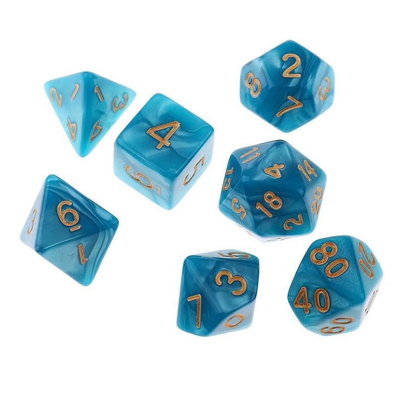 7 Xúc Xắc Đa Diện 16mm Cho Dungeons Và Dragons Dice Dnd Rpg Blue Hengmatimevo