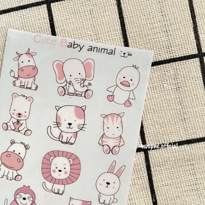 Sticker trong suốt hoạt hình dễ thương Cute Baby Animal | Shopee Việt Nam