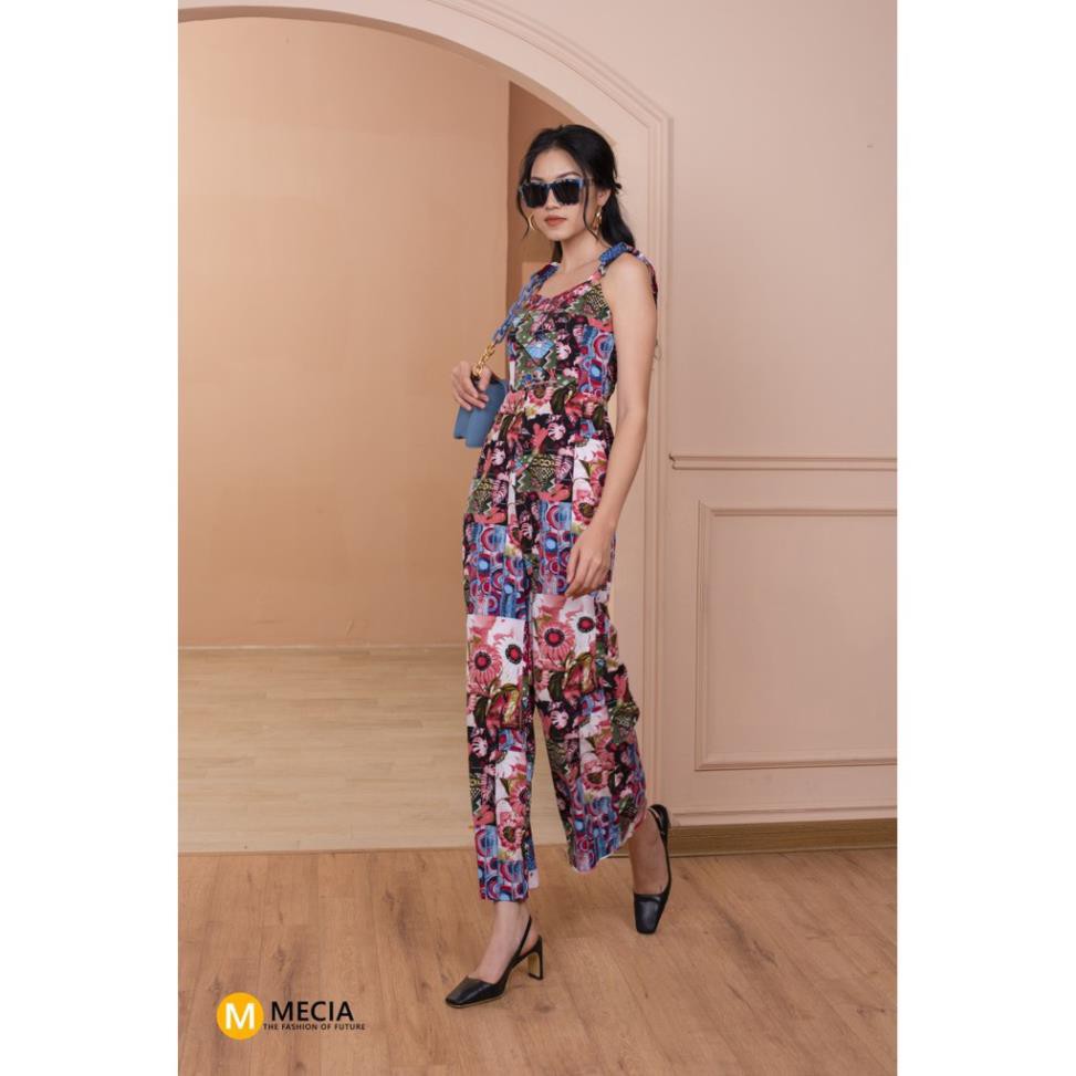 Jumpsuit dài nữ thiết kế MECIA JS027- Jum nữ 2 dây dáng dài họa tiết hoa, set đồ nữ cao cấp - thắt eo chất liệu vải mát