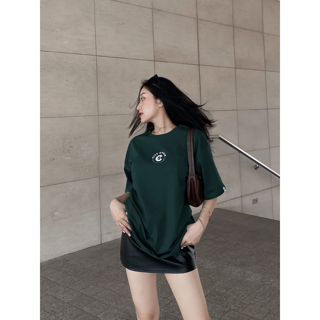 Áo thun tay lỡ thêu Mascot City Cycle - áo phông oversize nam nữ Local Brand