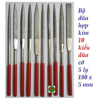Bộ dũa hợp kim 10 kiểu dũa cỡ 5x180